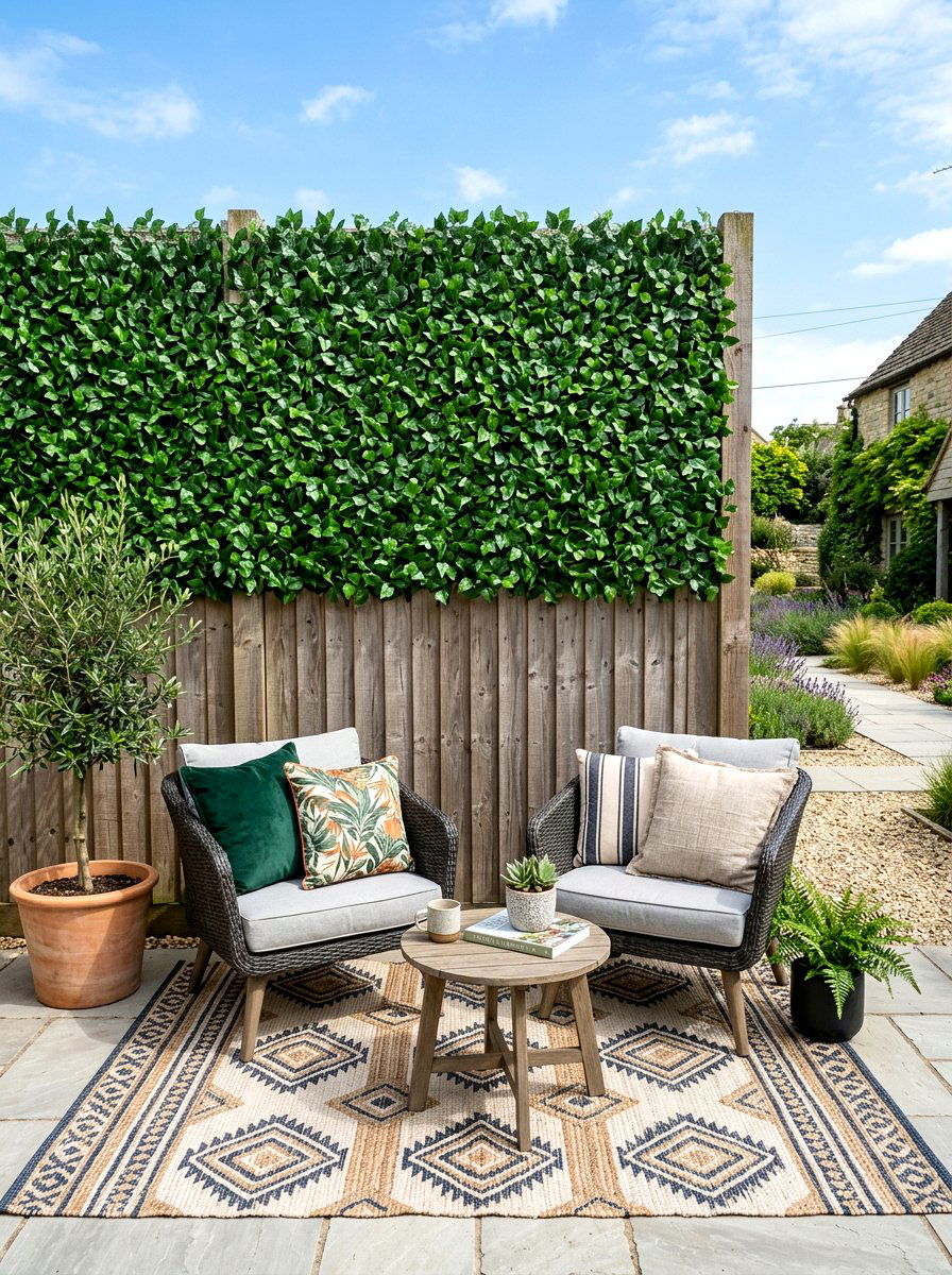 Artificial Ivy Wall - 30 backyard privacy ideas