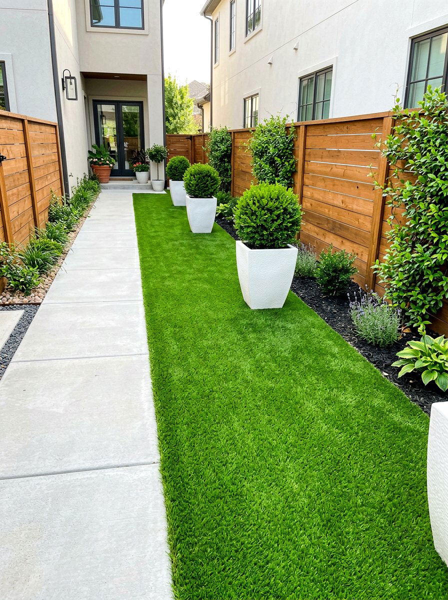 Artificial Turf - 30 side yard garden ideas