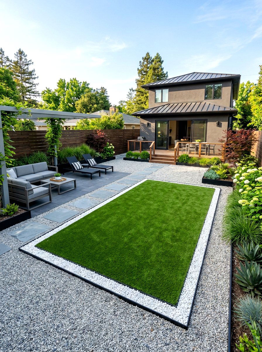 Artificial Turf And Gravel - 30 desert landscaping ideas
