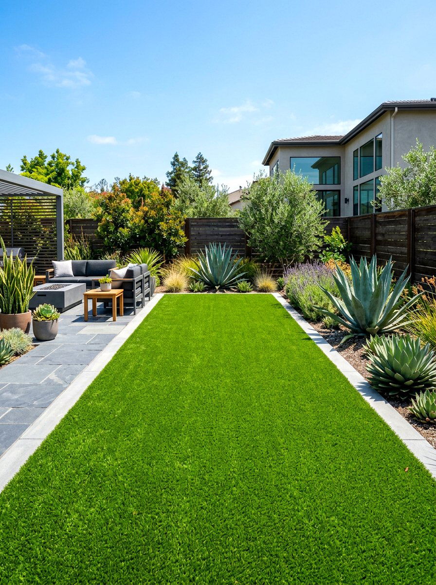 Artificial Turf Backyard - 30 drought tolerant landscaping ideas