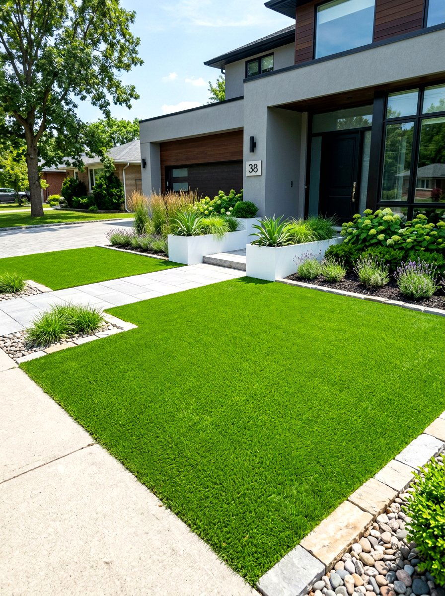 Artificial Turf Front Yard - 30 low water front yard ideas