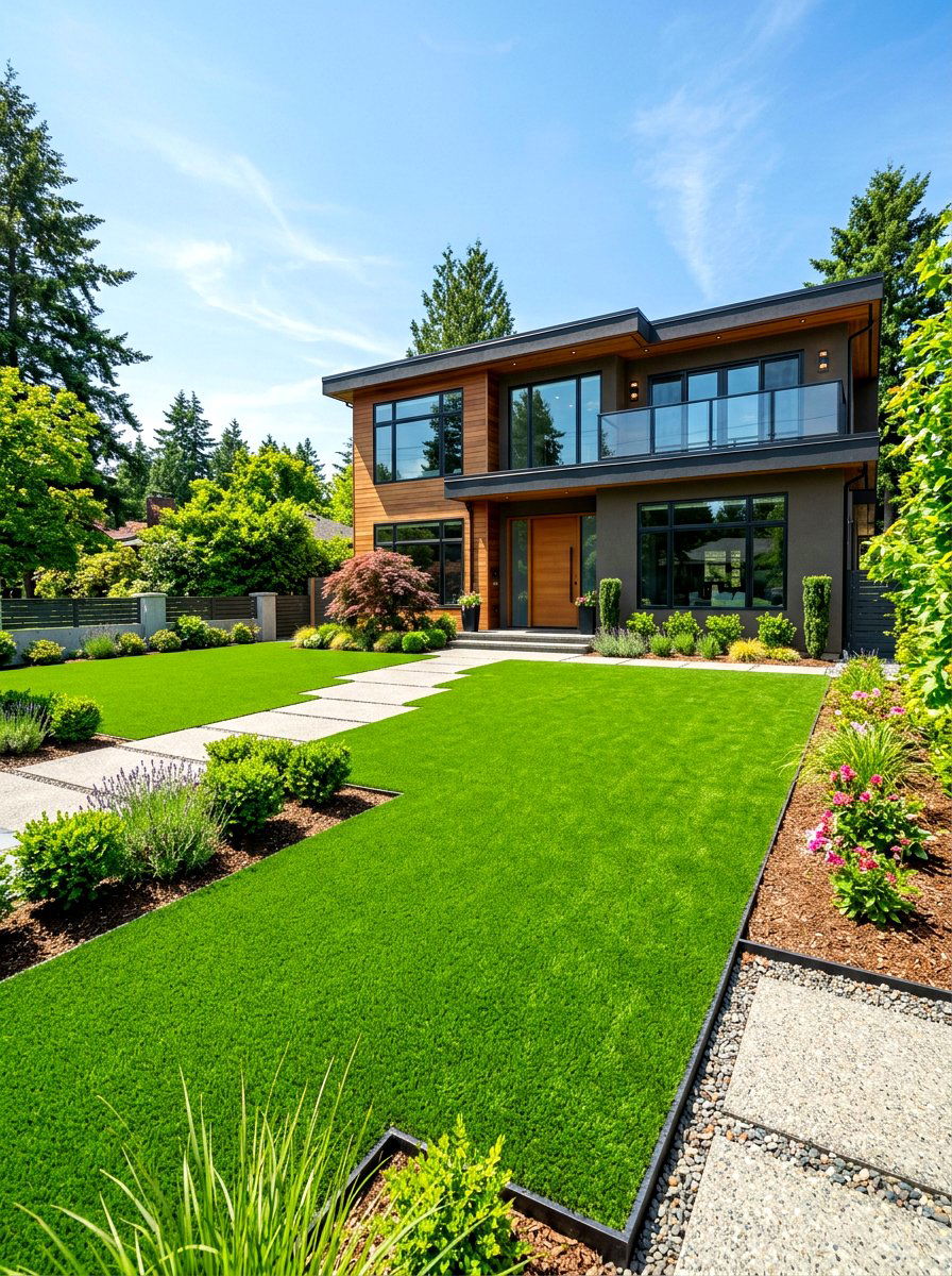 Artificial Turf Installation - 30 low maintenance curb appeal ideas
