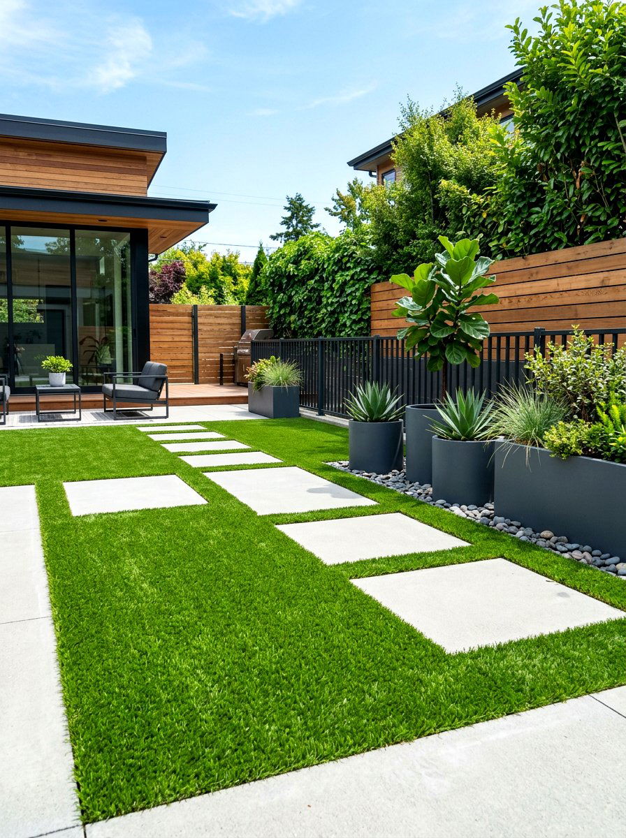 Artificial Turf Lawn - 30 front lawn landscaping ideas