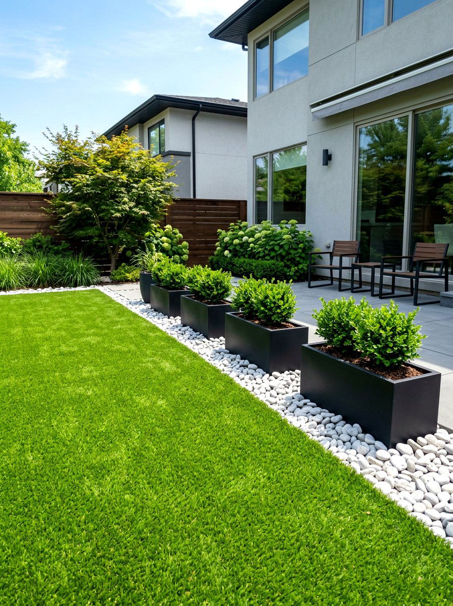 Artificial Turf Lawn - 30 small yard landscaping ideas