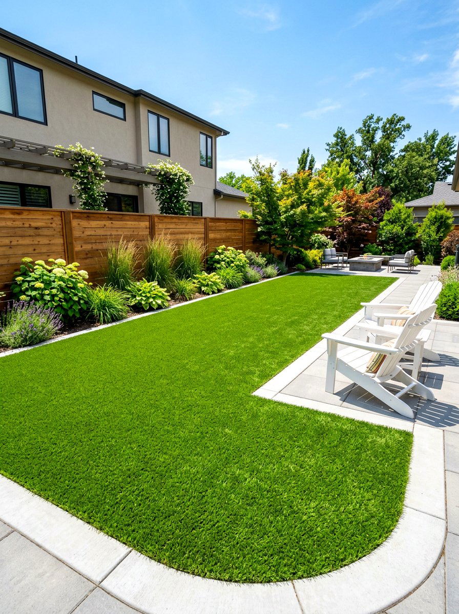 Artificial Turf Lawn - 30 xeriscape backyard ideas