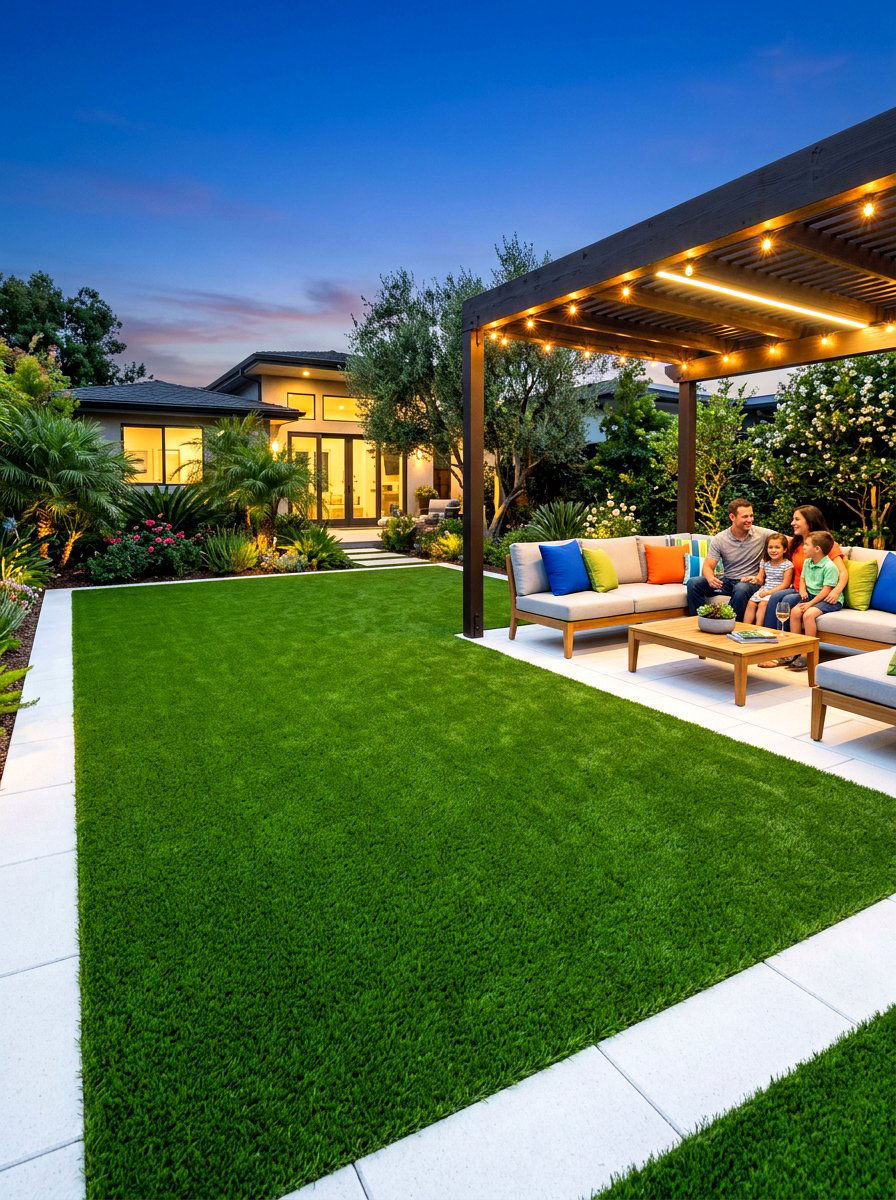 Artificial Turf Lawn - 30 low water backyard ideas