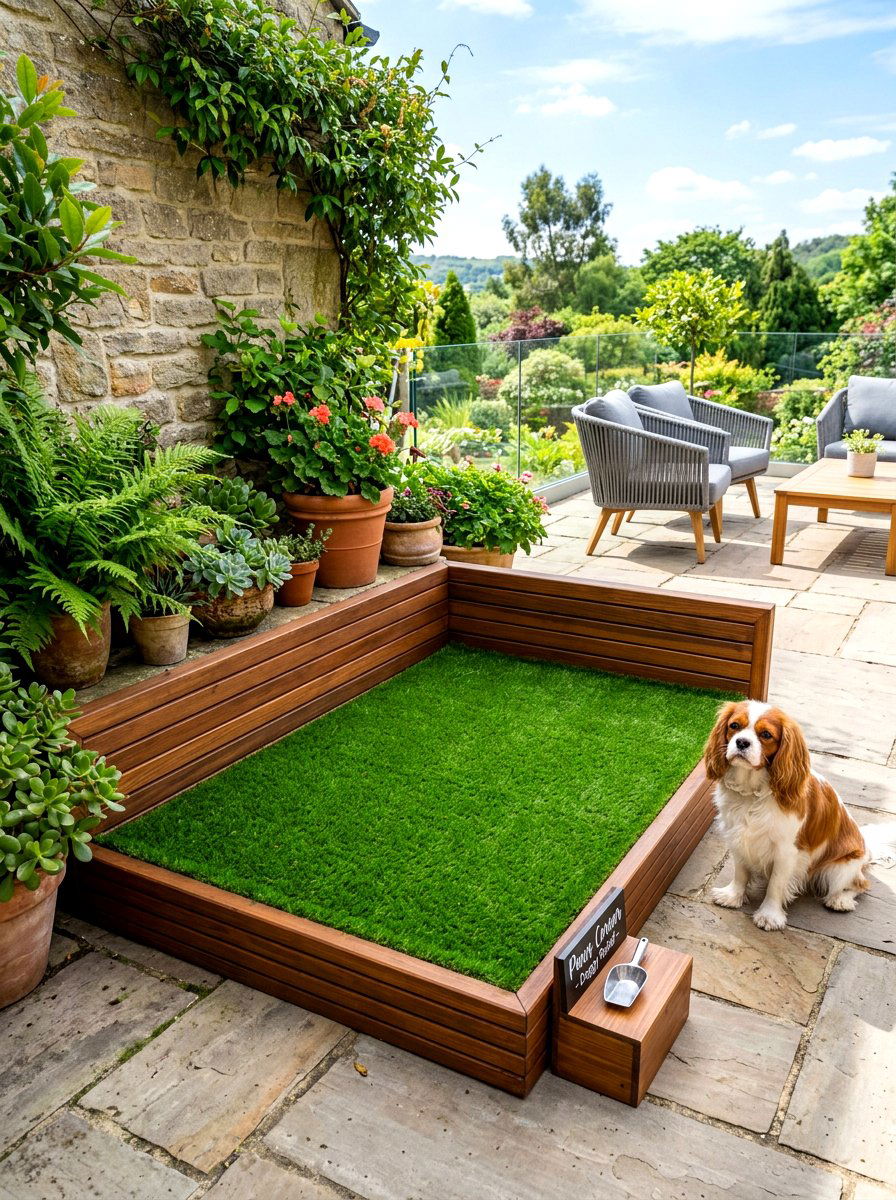 Artificial Turf Potty Area - 30 dog friendly patio ideas aesthetic