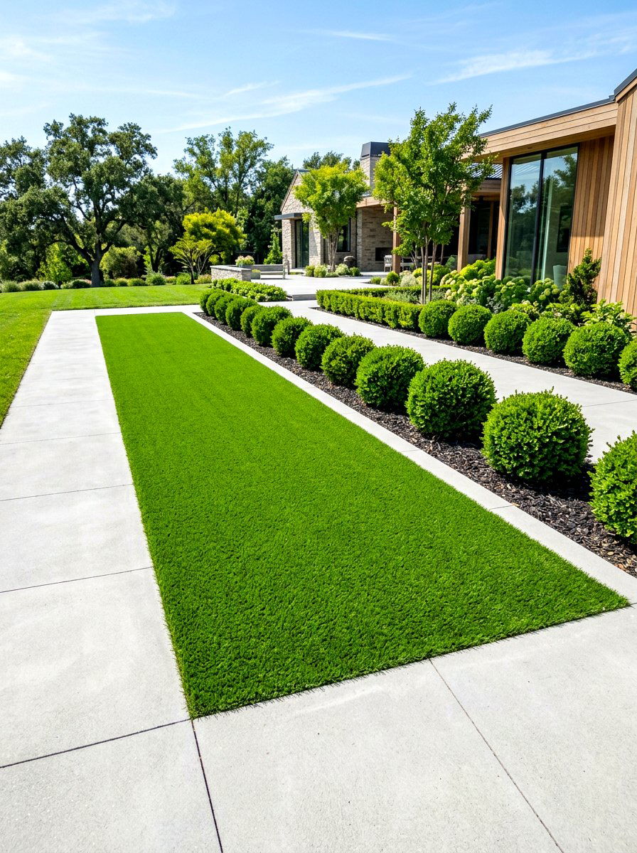 Artificial Turf Strip - 30 side yard landscaping ideas