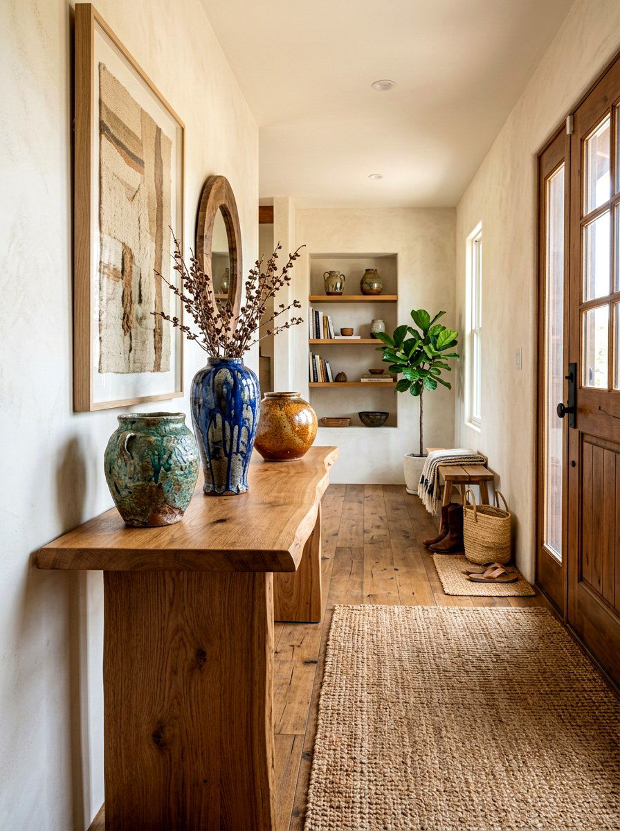Artisanal Pottery Entryway - 30 quiet luxury entryway ideas