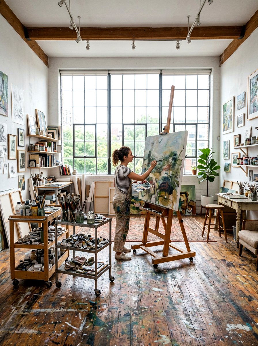 Artist Studio Natural Light - 30 creative studio office ideas