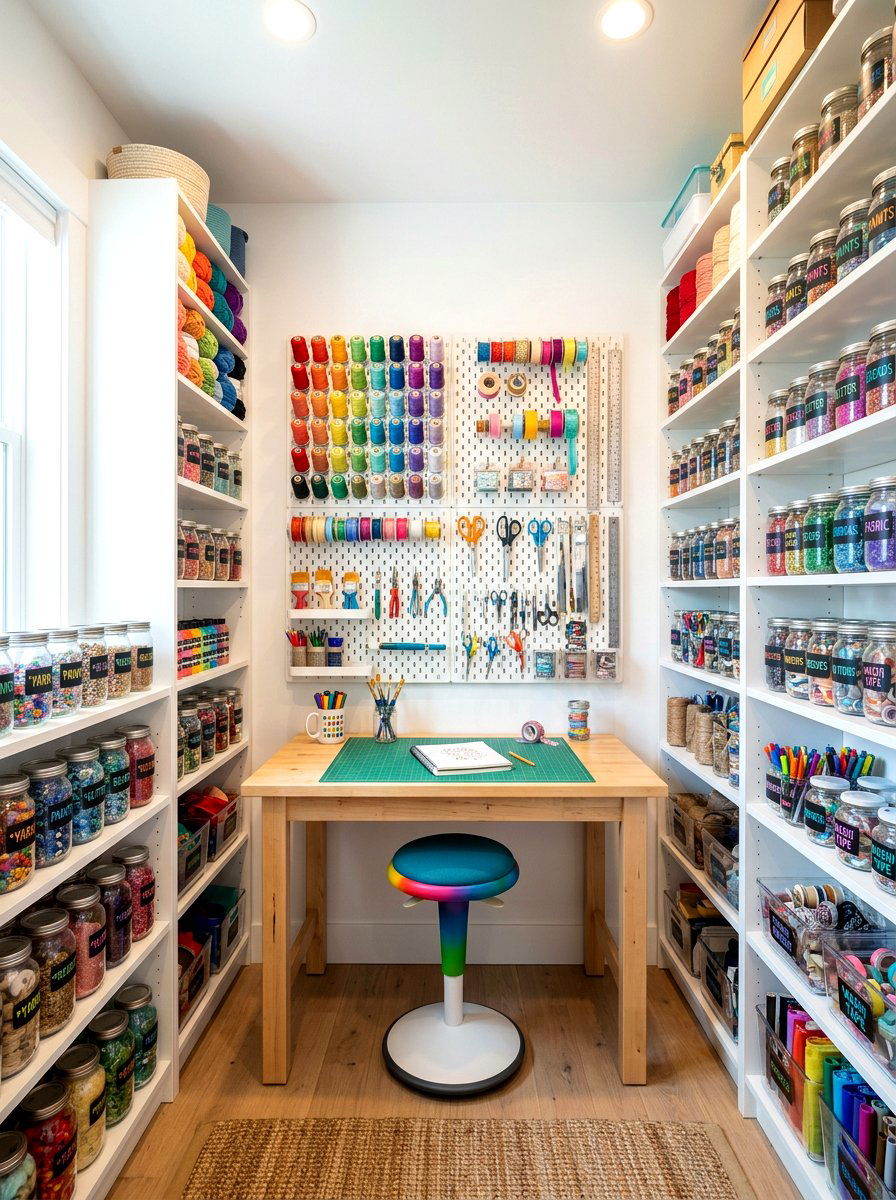Arts And Crafts Center - 30 playroom closet ideas