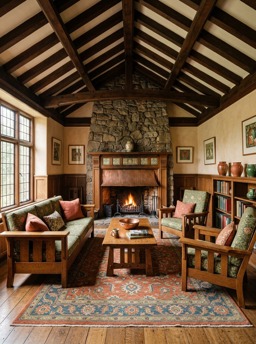 Arts and crafts lounge - 30 heritage lounge room ideas
