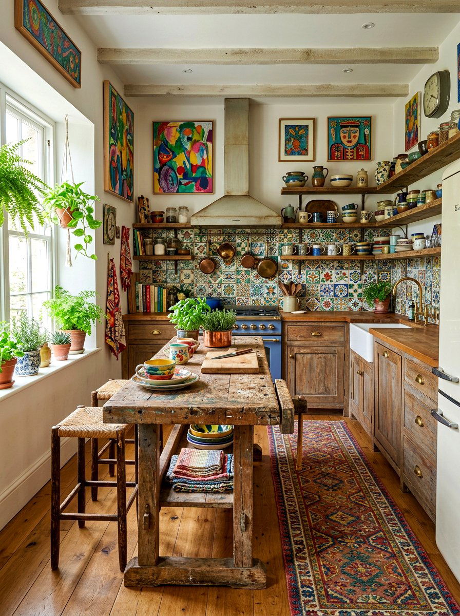 Artsy Boho Kitchen - 30 boho kitchen ideas