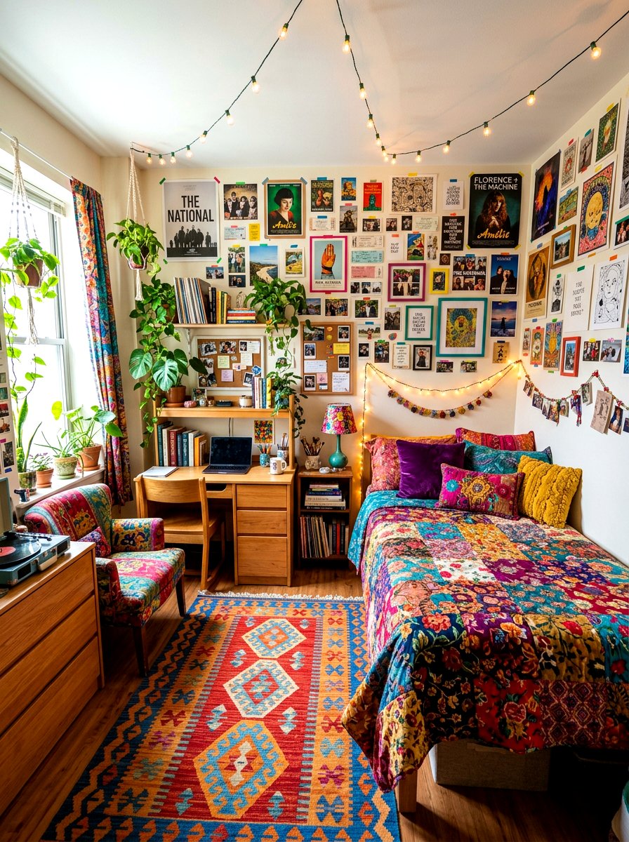Artsy Eclectic Dorm Design - 30 college bedroom ideas