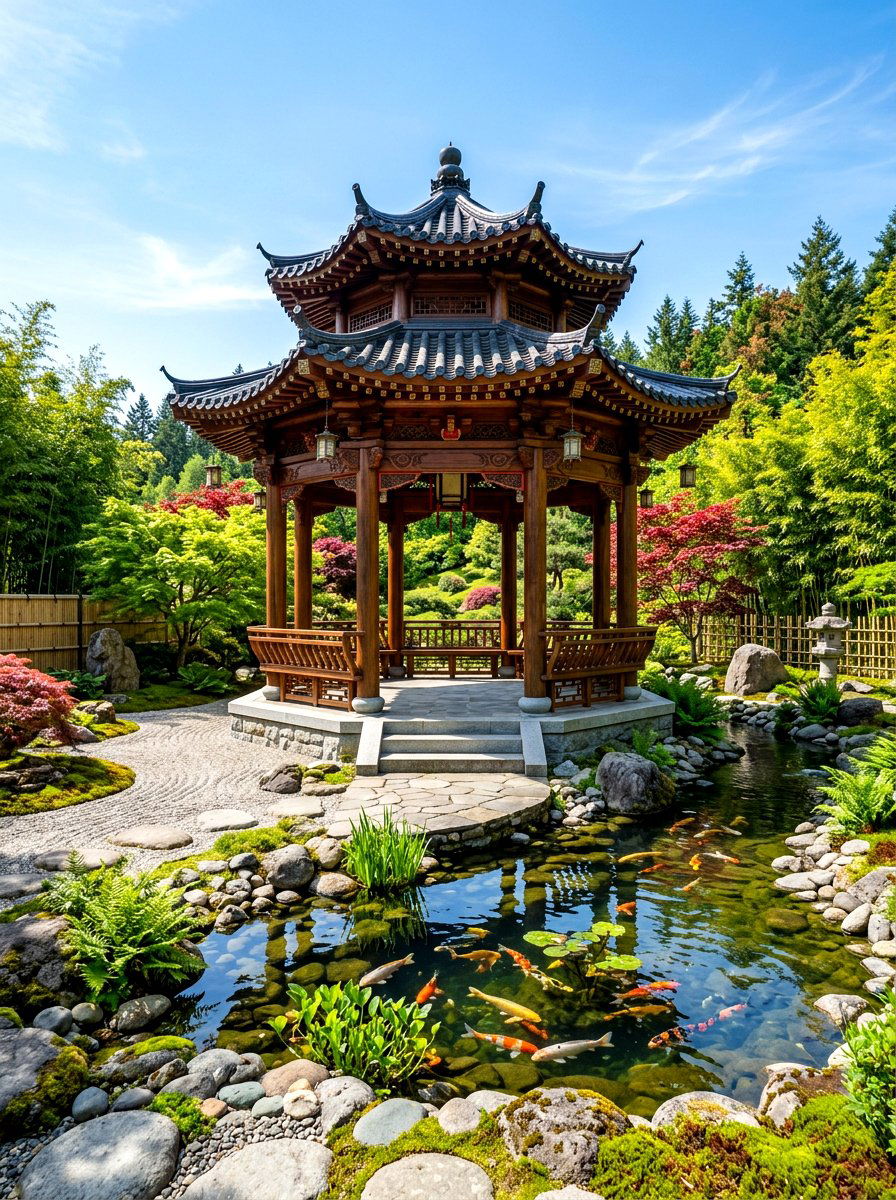Asian Inspired Octagon Gazebo - 30 octagon gazebo ideas