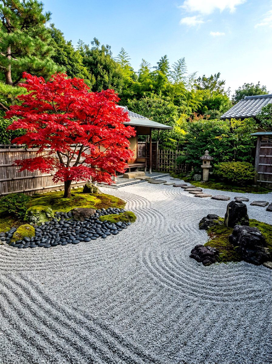 Asian Inspired Zen Gravel Gardens - 30 foundation flower bed ideas