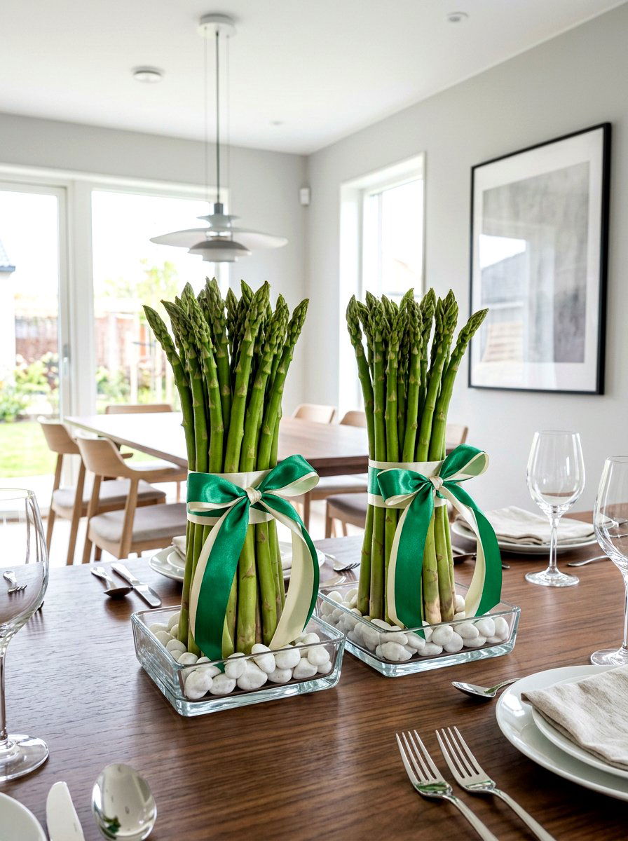 Asparagus Bundle Centerpiece - 30 vegetable centerpiece ideas