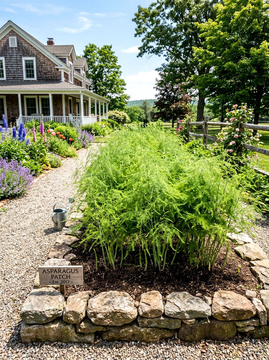 Asparagus Patch Area - 30 edible entertaining backyard ideas