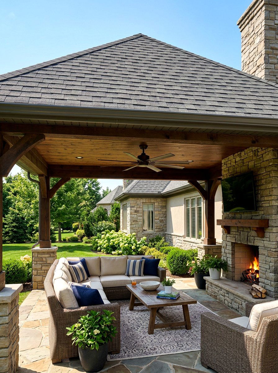 Asphalt shingle roof - 30 pergola roof ideas