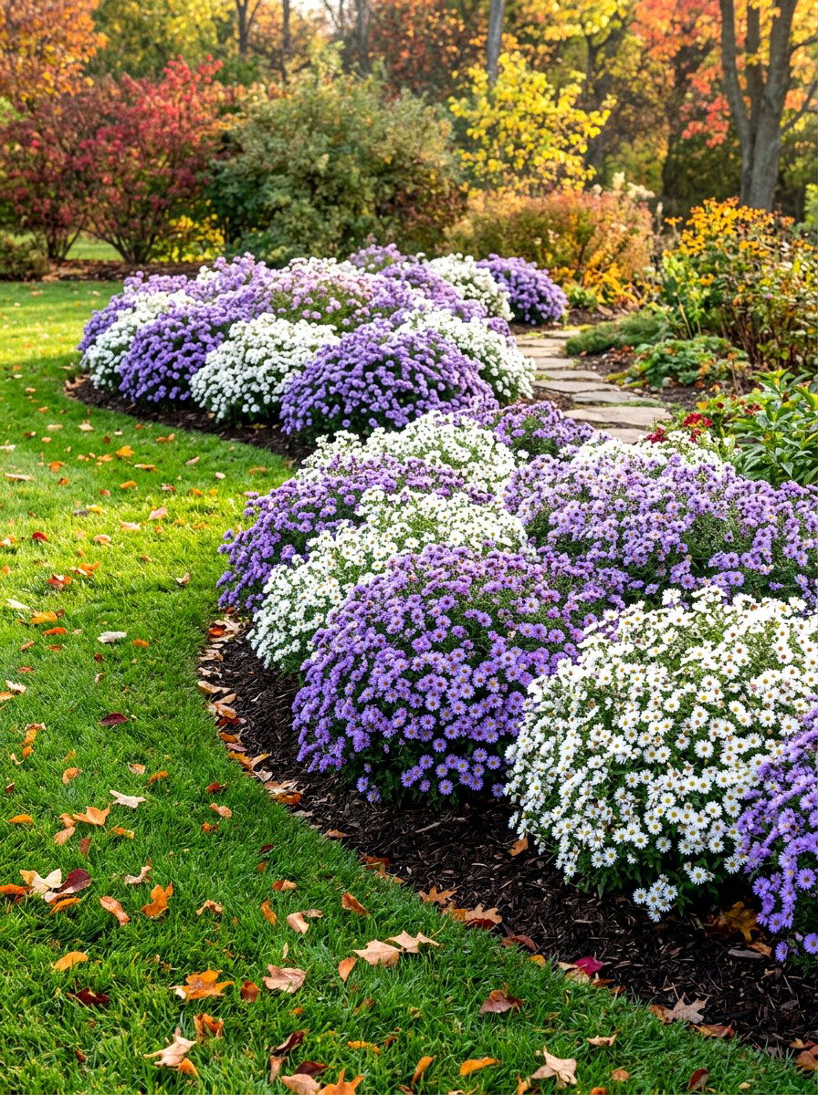 Aster Autumn Planting - 30 butterfly garden ideas