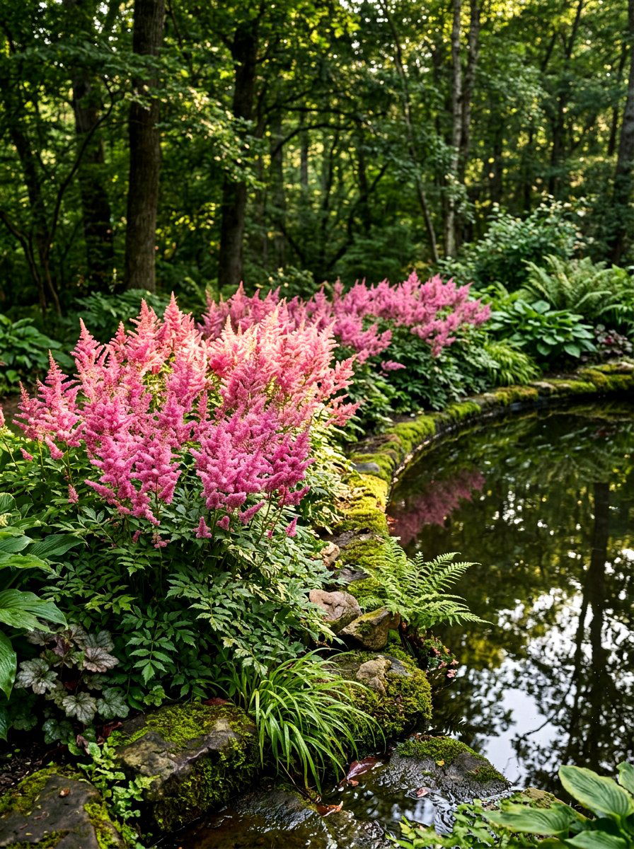 Astilbe Pond Edge Planting - 30 pond edge planting ideas