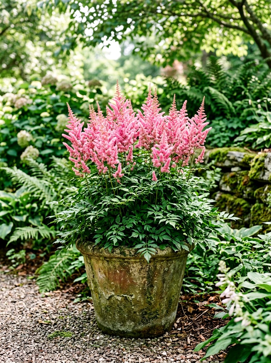 Astilbe Texture Container - 30 shade container garden ideas