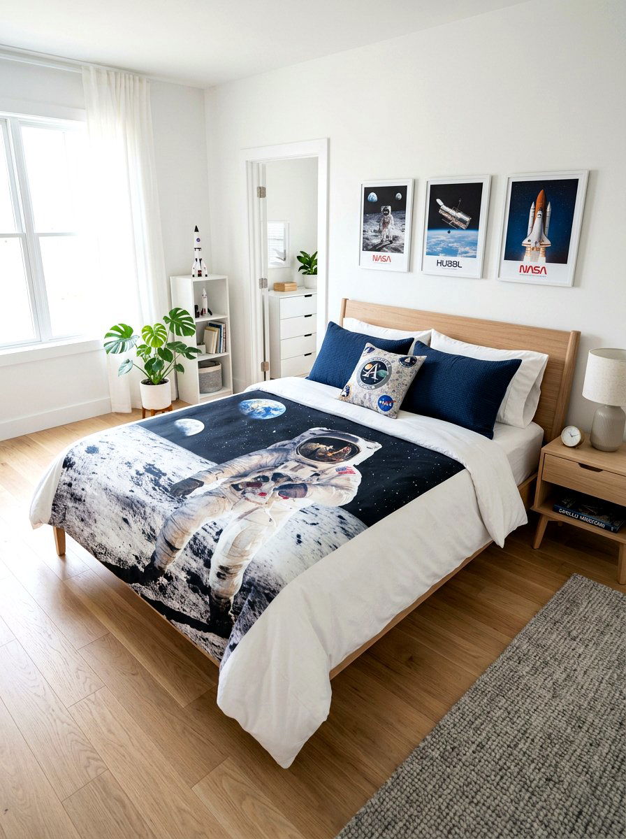 Astronaut Bedding Set - 30 space themed bedroom ideas
