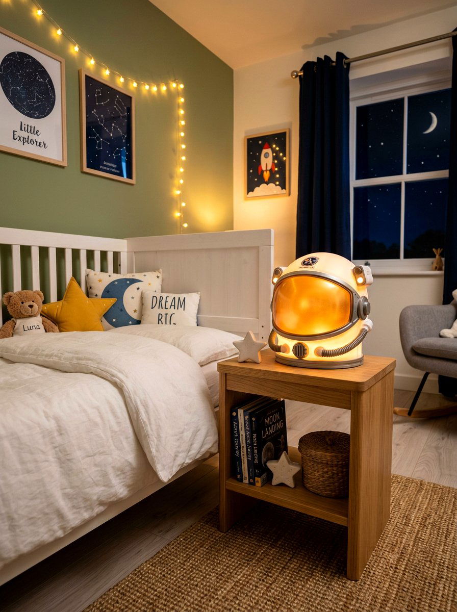 Astronaut Helmet Nightlight - 30 space themed bedroom ideas