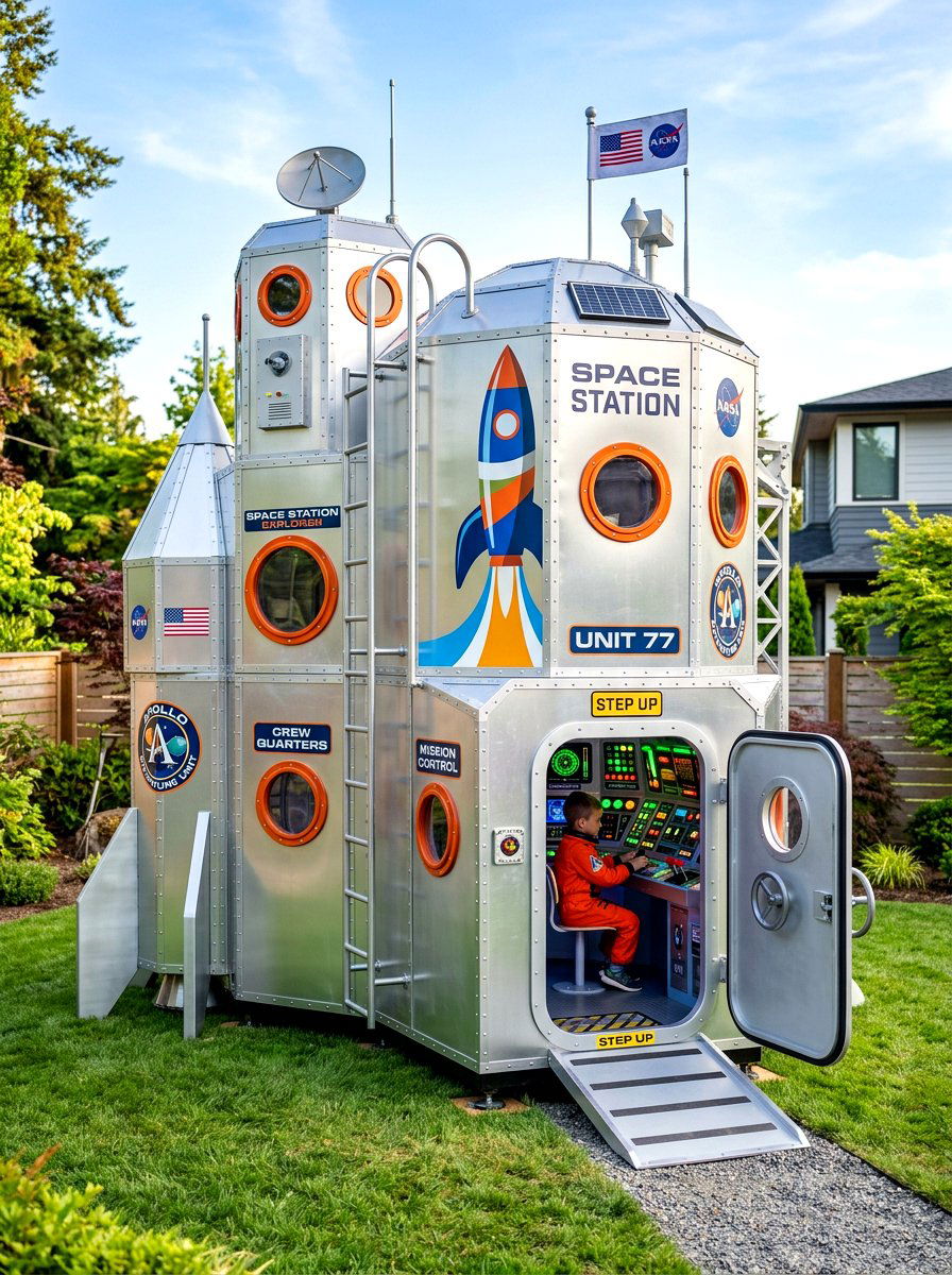 Astronaut Space Playhouse - 30 playhouse ideas
