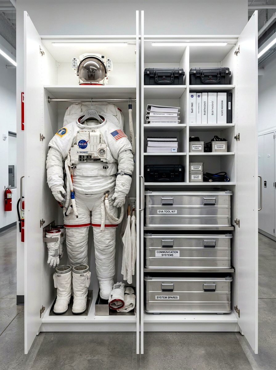 Astronaut Suit Closet - 30 space themed bedroom ideas