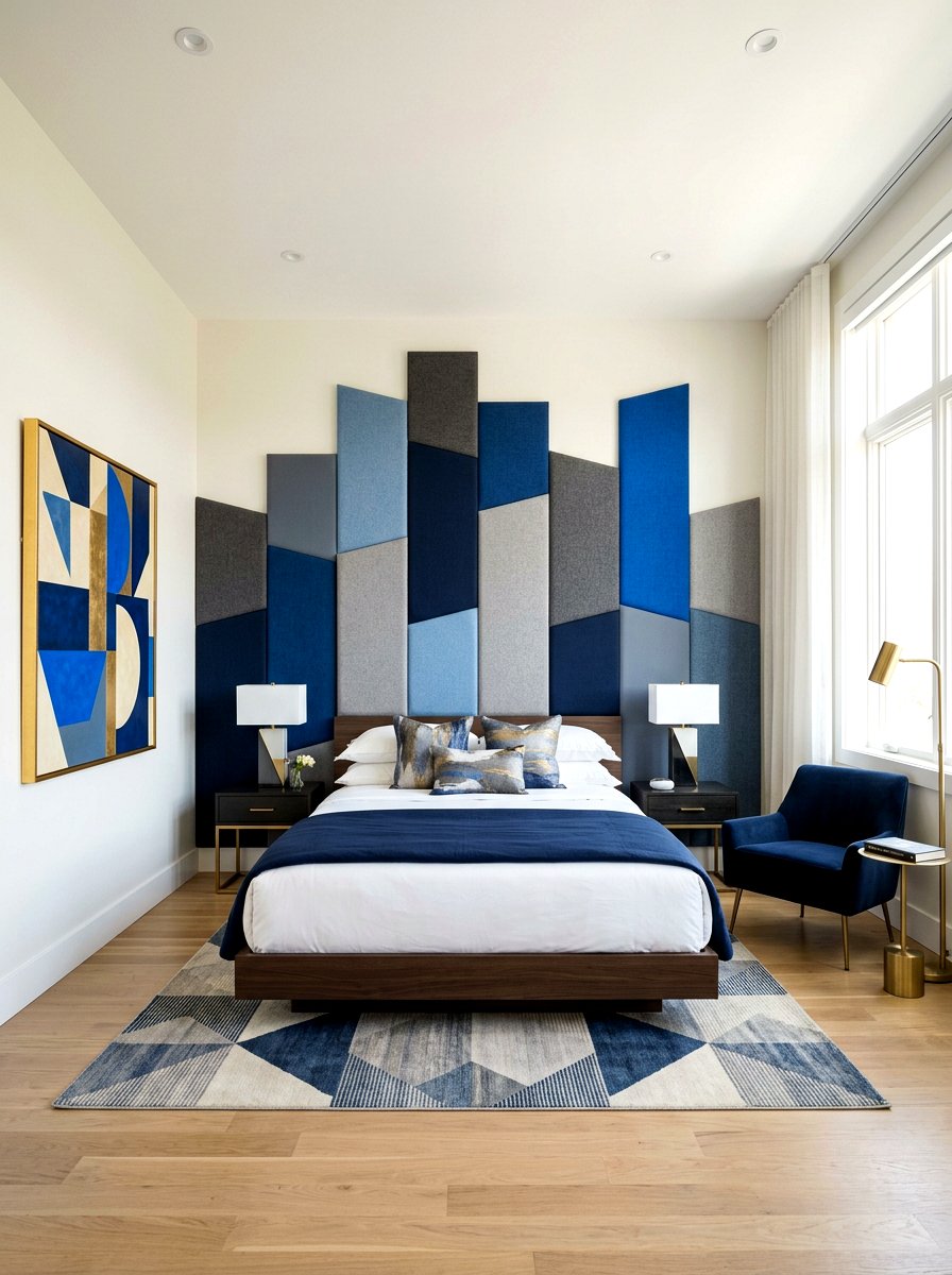 Asymmetrical Fabric Panels - 30 oversized headboard ideas