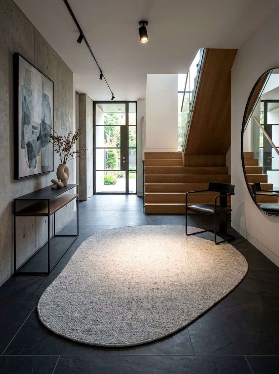 Asymmetrical Foyer Rug - 30 foyer rug ideas