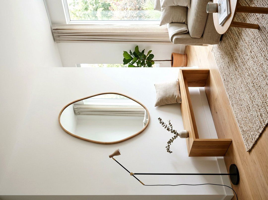 Asymmetrical Organic Mirror - 30 mirror wall ideas