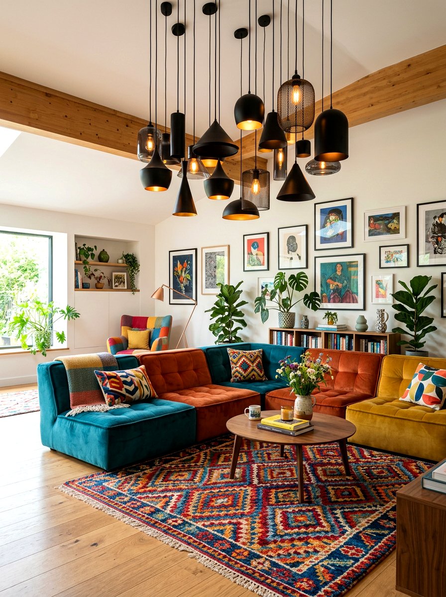 Asymmetrical cluster lighting - 30 dramatic pendant cluster ideas