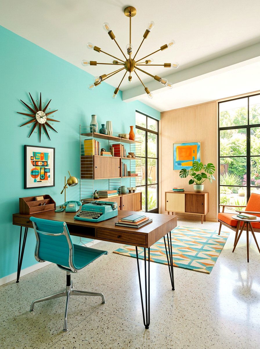 Atomic Age Home Office - 30 retro home decor ideas