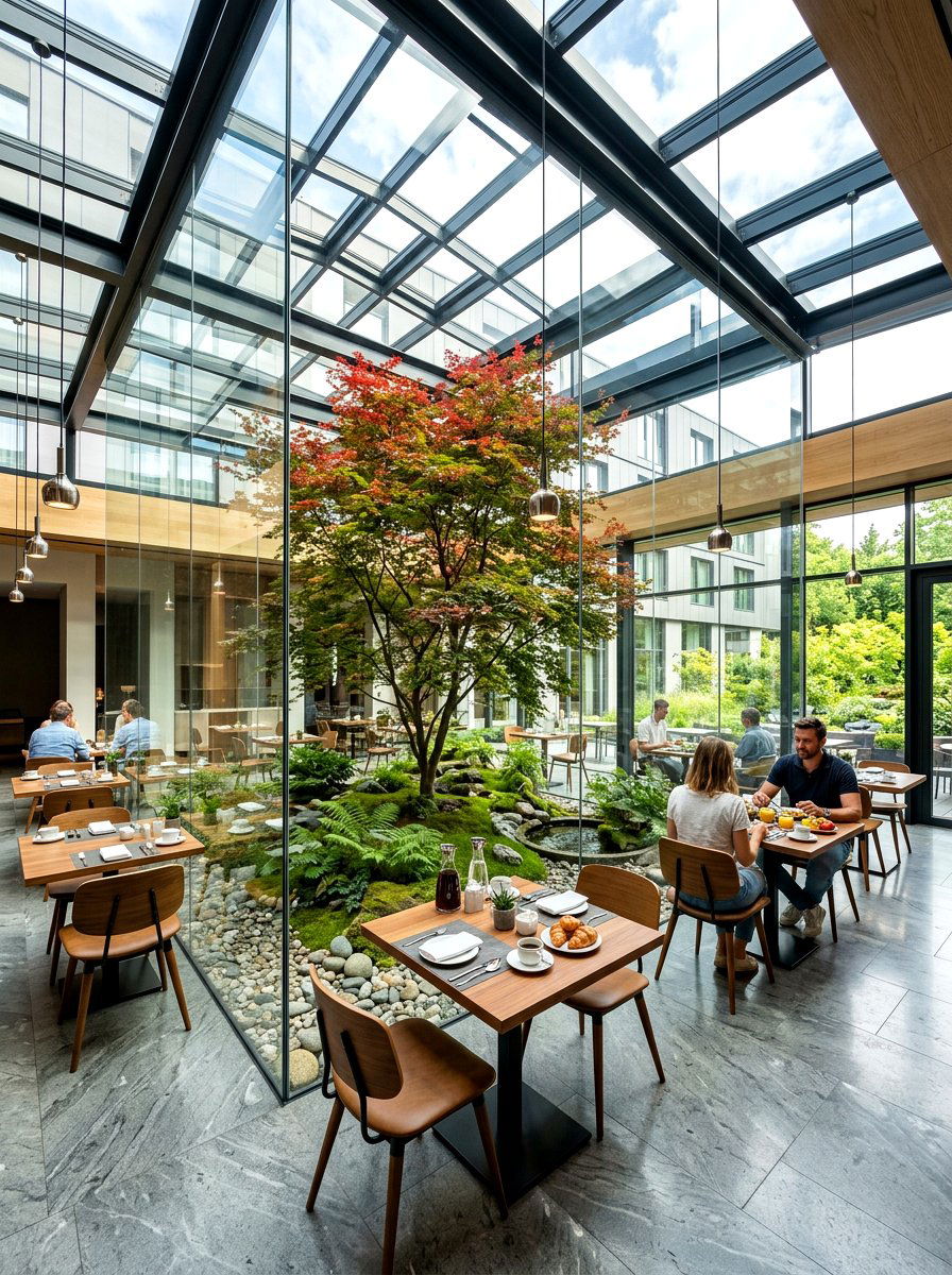 Atrium Style Breakfast Space - 30 indoor outdoor breakfast room ideas