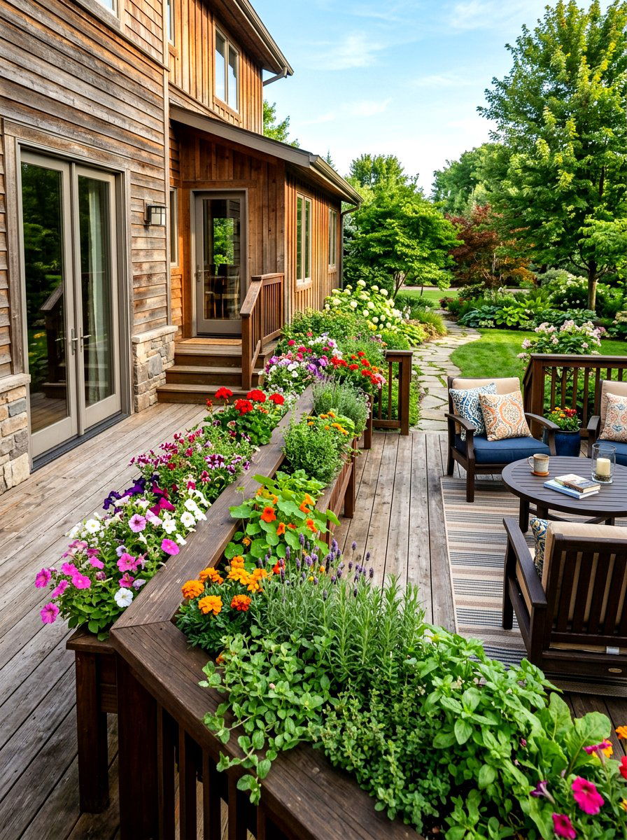 Attached Deck With Built In Planters - 30 attached deck ideas