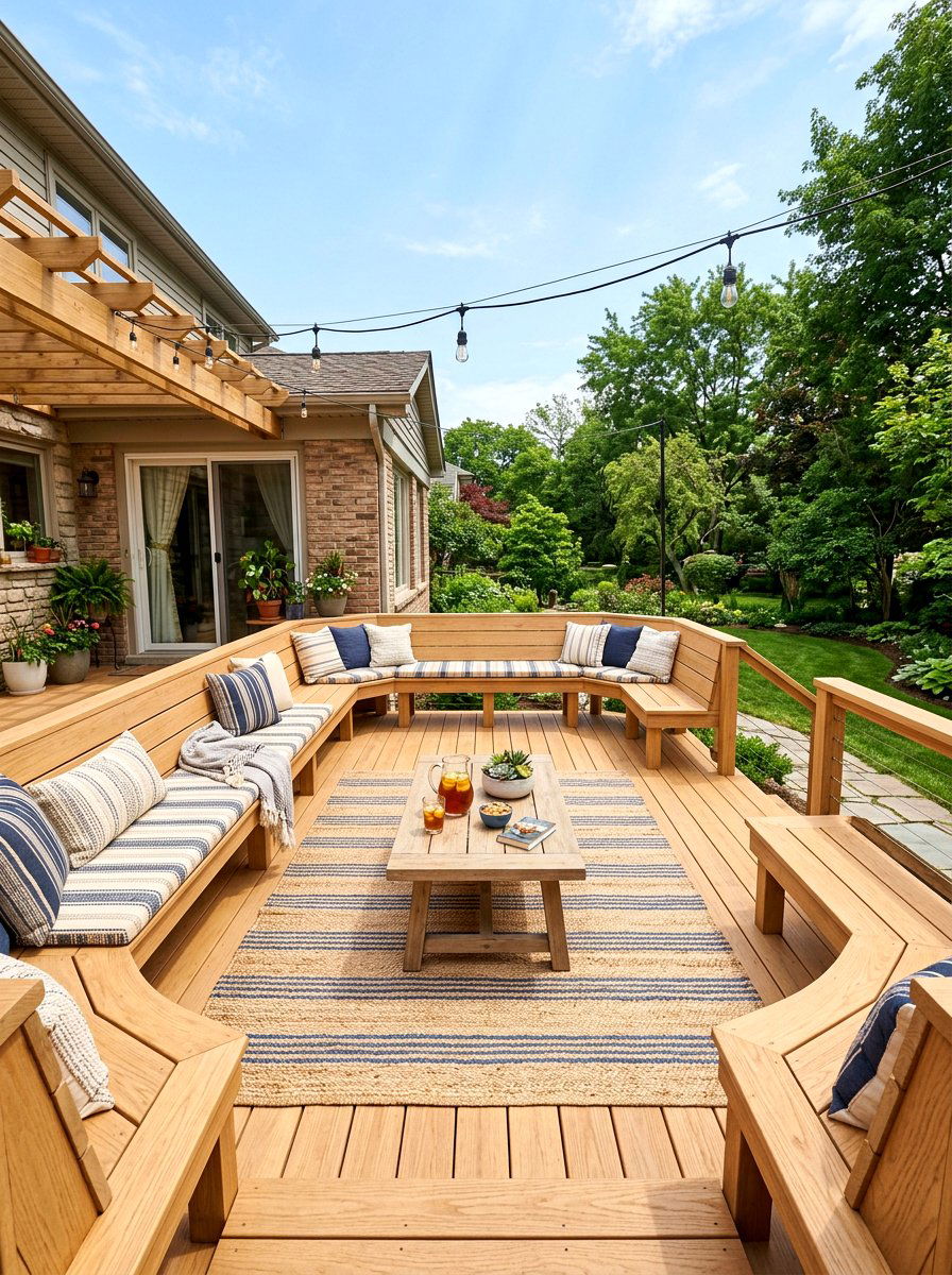Attached Deck With Built In Seating - 30 attached deck ideas