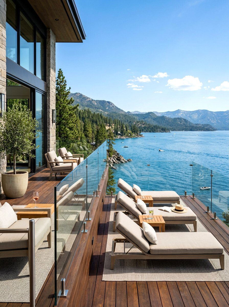 Attached Deck With Glass Railings - 30 attached deck ideas