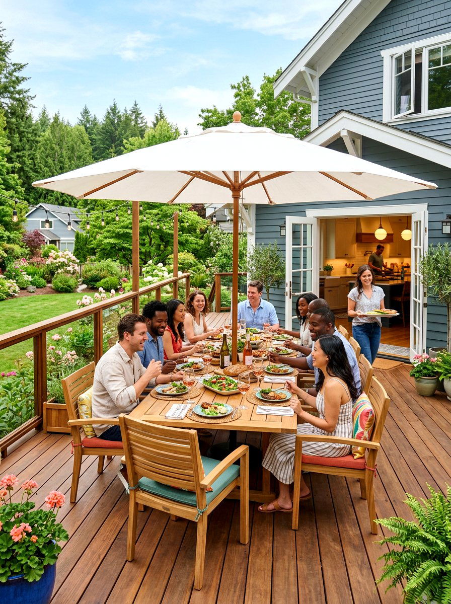 Attached Deck With Outdoor Dining - 30 attached deck ideas