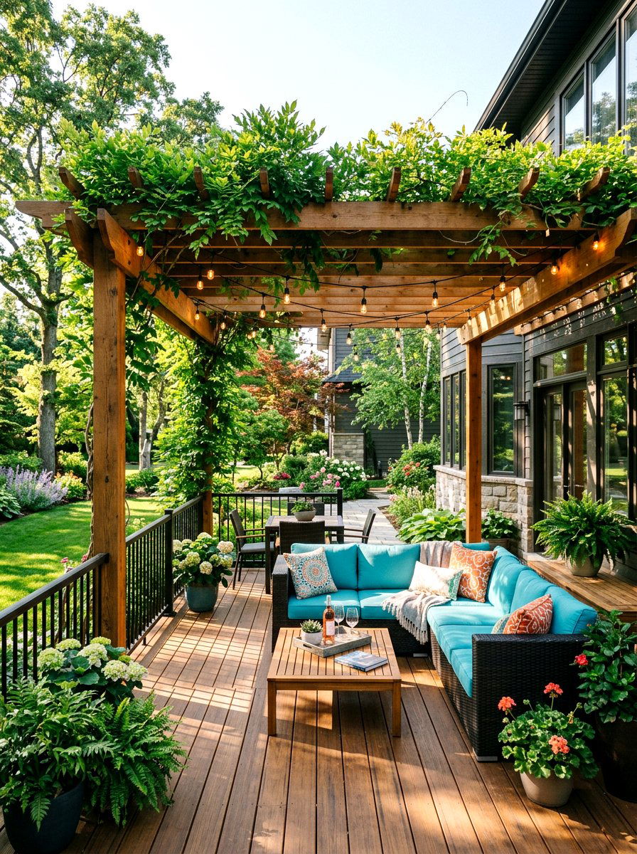 Attached Deck With Pergola - 30 attached deck ideas