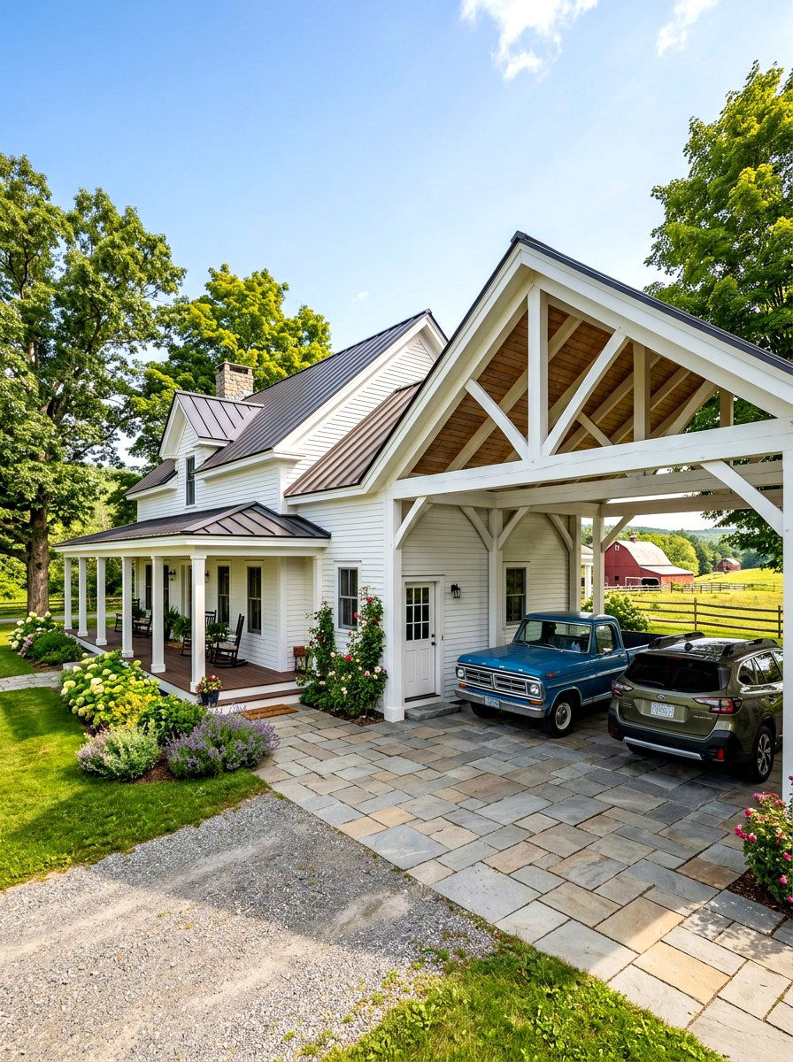 Attached Farmhouse Carport - 30 farmhouse carport ideas