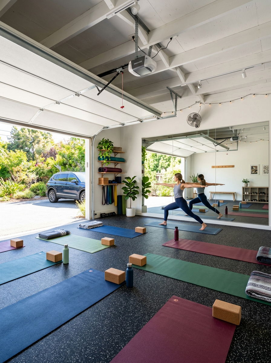 Attached Garage Yoga Studio - 30 yoga studio home ideas