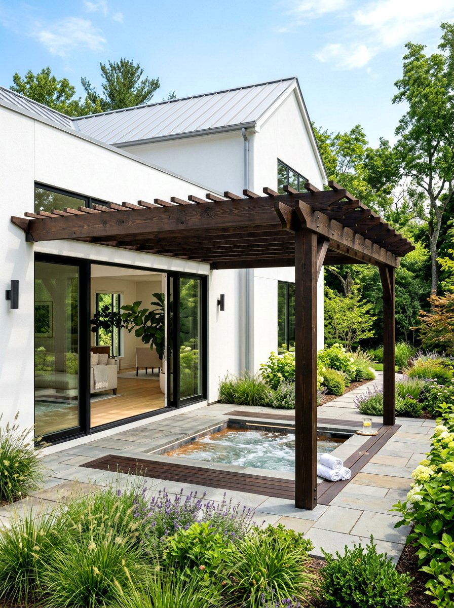 Attached Hot Tub Pergola - 30 pergola over hot tub ideas