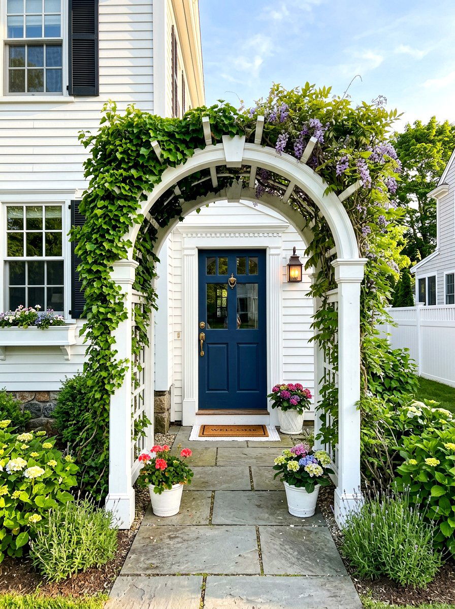 Attached House Arbor - 30 front arbor ideas