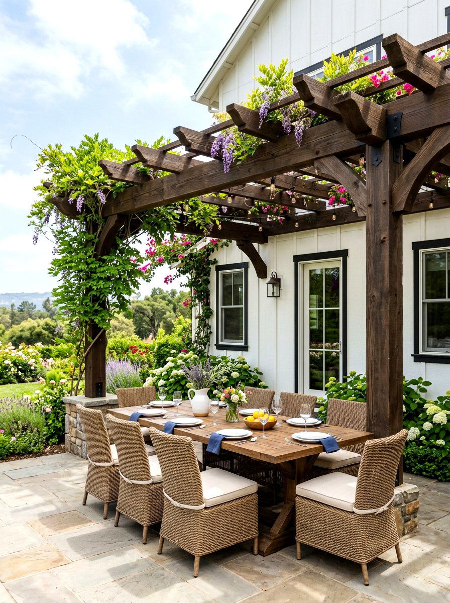 Attached Patio Pergola - 30 cozy pergola ideas