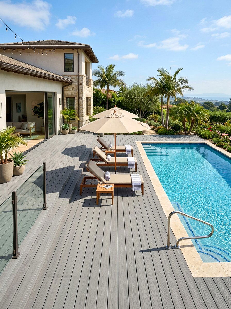 Attached Poolside Deck - 30 attached deck ideas