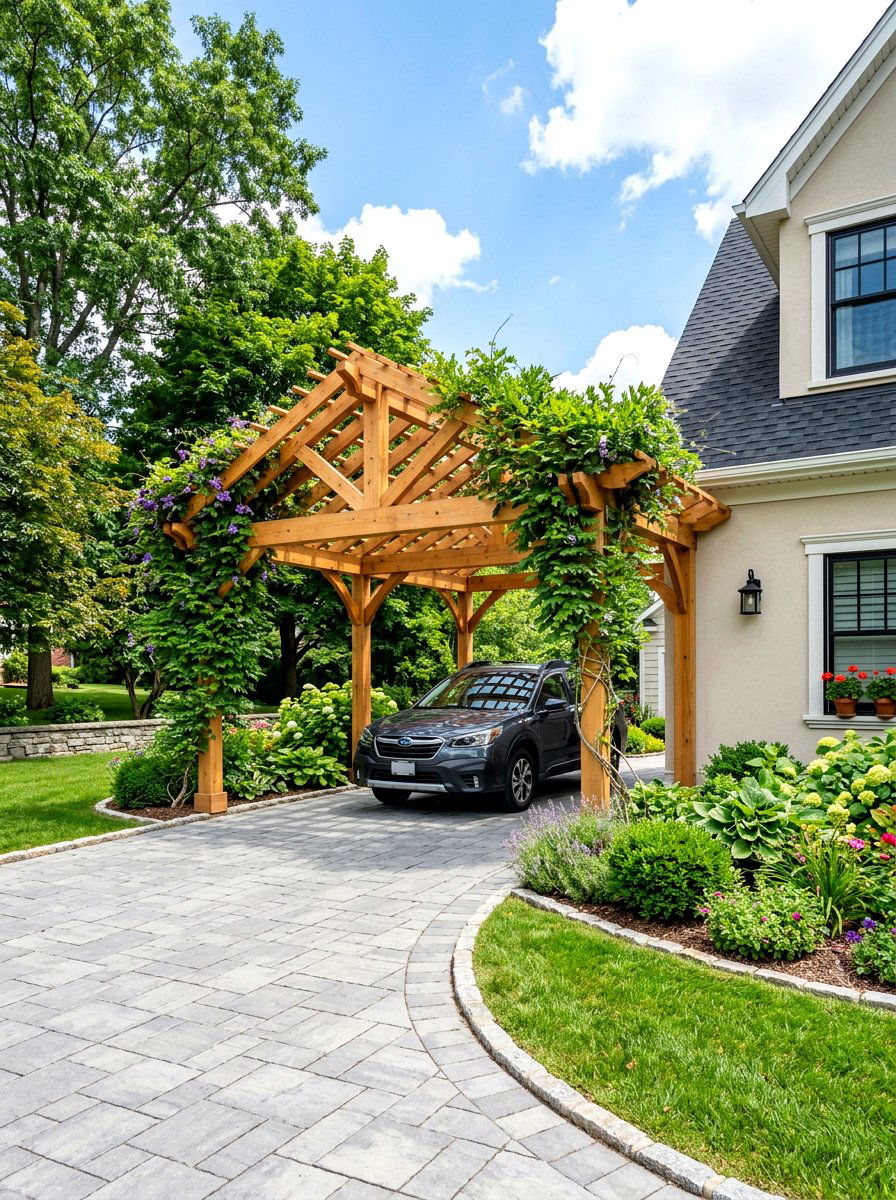 Attached Wooden Pergola Carport - 30 pergola carport ideas