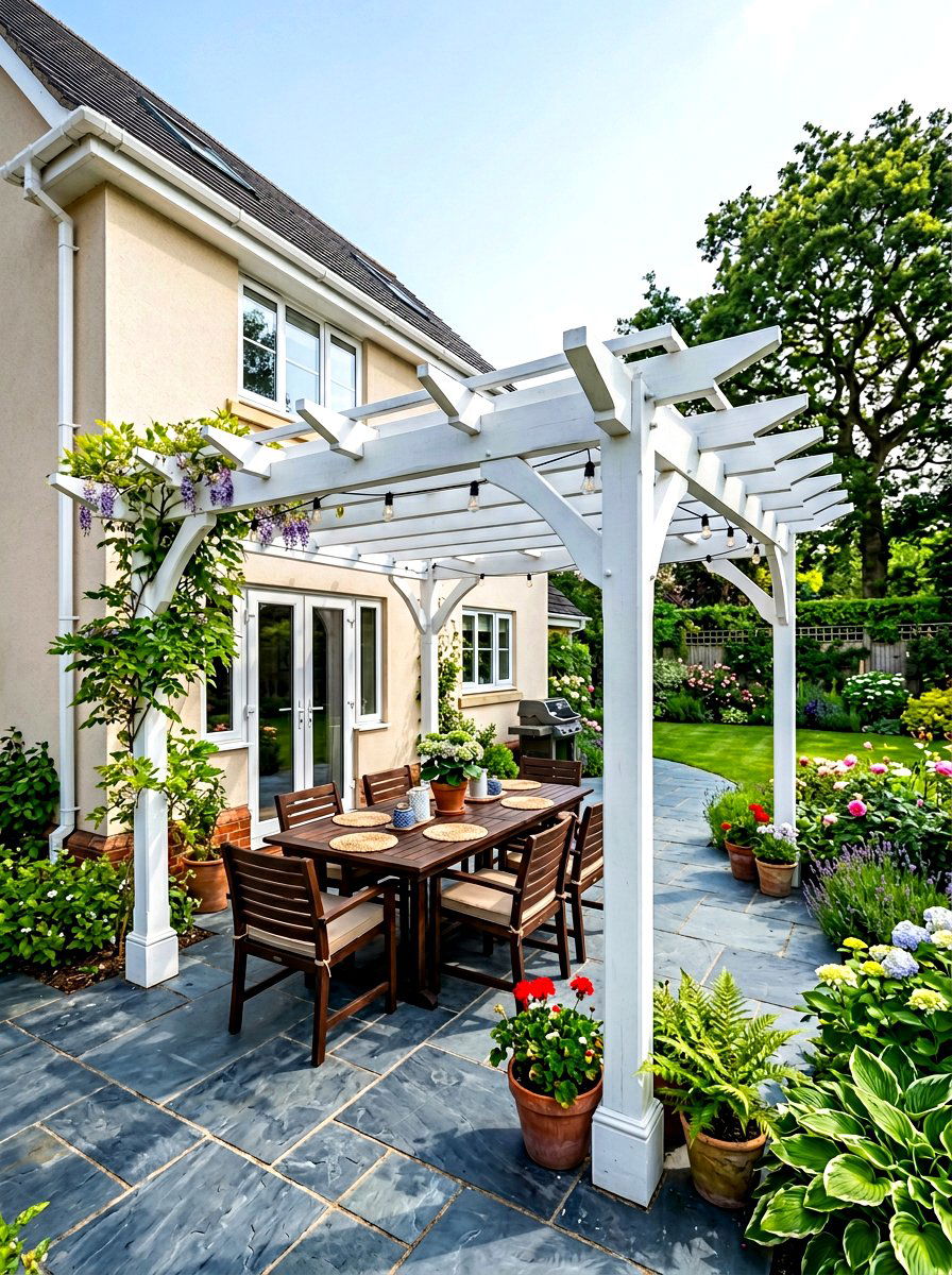 Attached home to garden pergola - 30 pergola walkway ideas