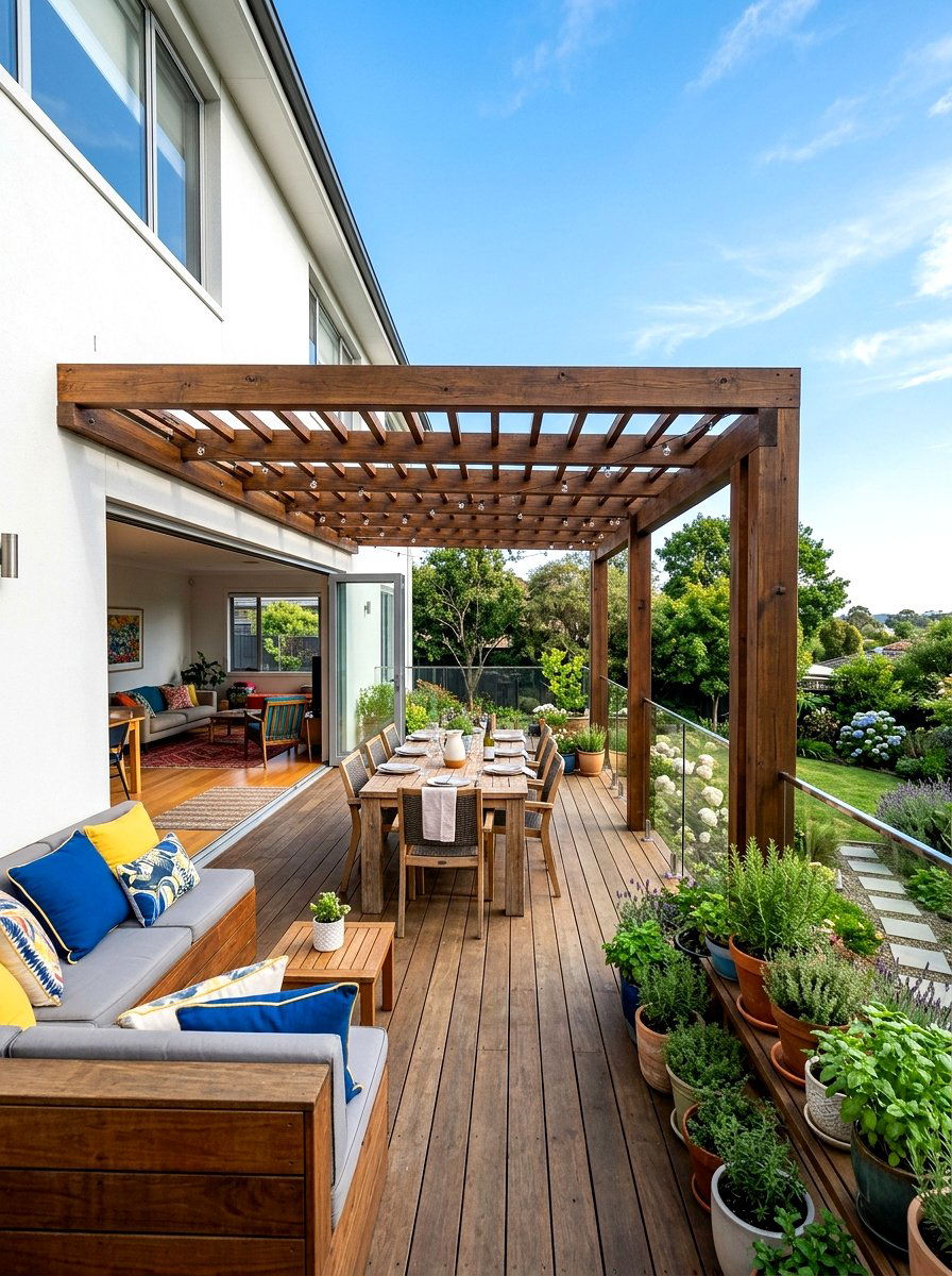 Attached house pergola - 30 pergola ideas